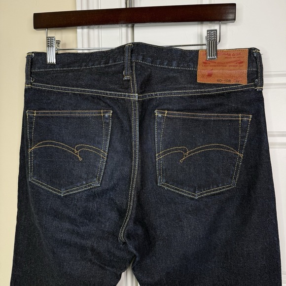 Studio D'Artisan SD-108 Relaxed Tapered Men's 32 (Fits 32.5/29.5) 15oz Denim - Picture 6 of 11